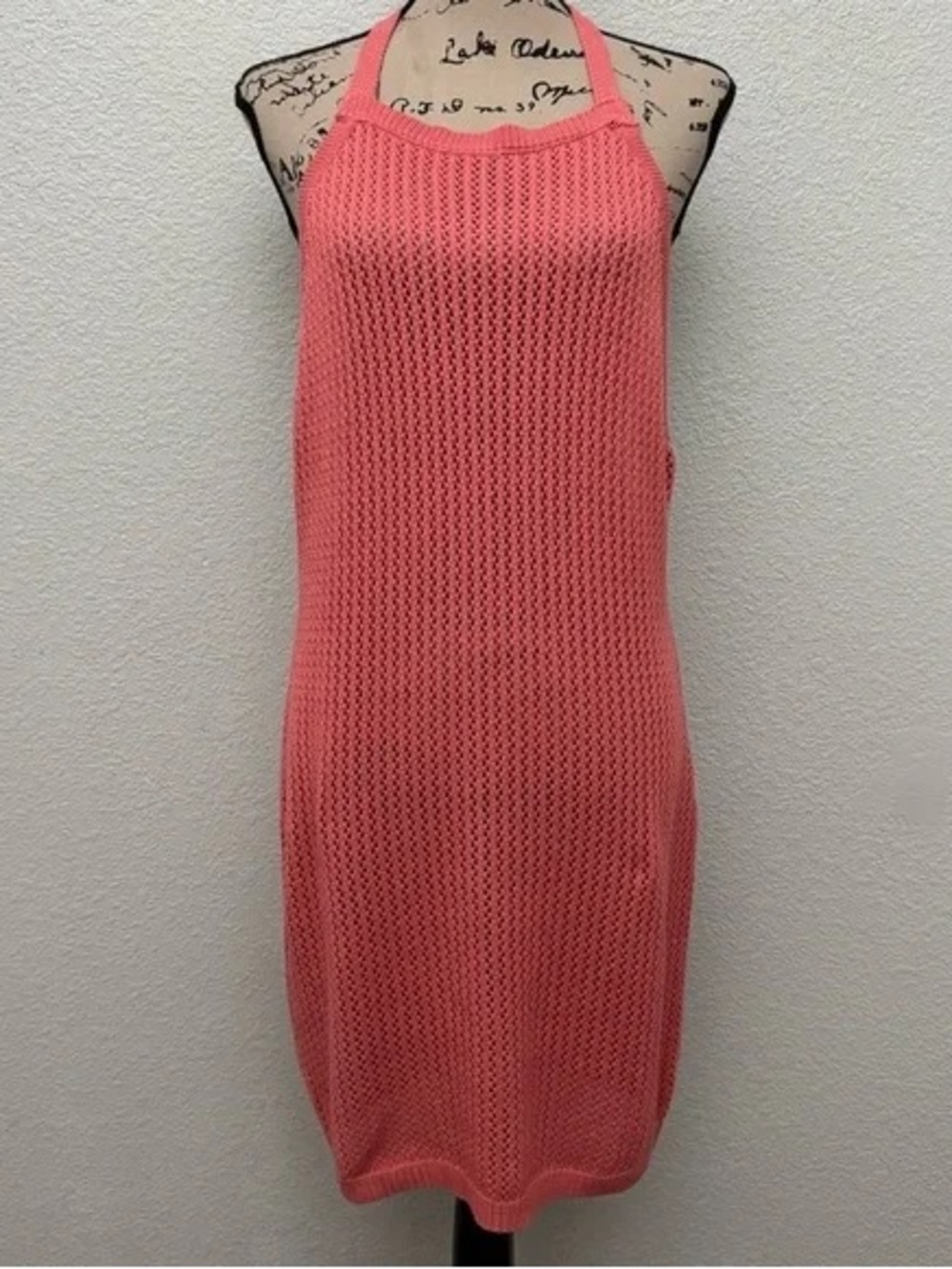 Women's Coral Knit Halter Dress